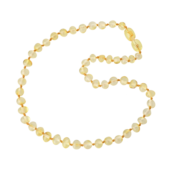 Champagne Polished Baroque Baltic Amber Teething Necklace for Baby