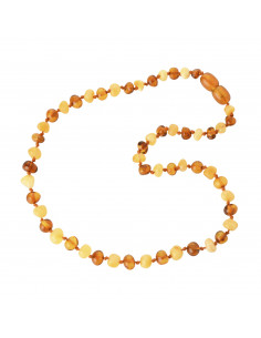 Milky & Cognac Baroque Polished Baltic Amber Beads Necklace for Baby