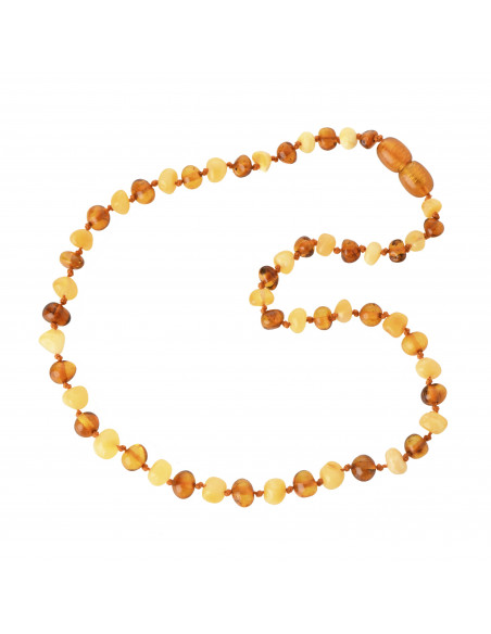 Milky & Cognac Baroque Polished Baltic Amber Beads Necklace for Baby