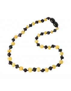 Milky & Cherry Baroque Polished Baltic Amber Beads Necklace for Baby