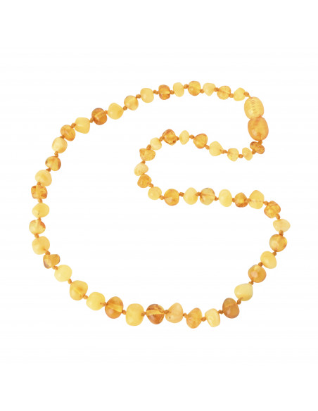 Milky & Honey Baroque Polished Baltic Amber Beads Necklace for Baby