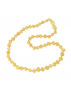 Milky & Lemon Baroque Polished Baltic Amber Beads Necklace for Baby