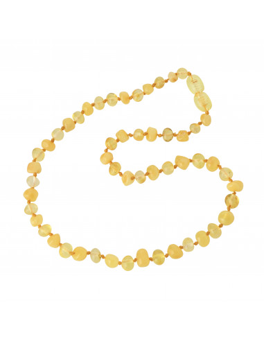 Milky & Lemon Baroque Polished Baltic Amber Teething Necklace