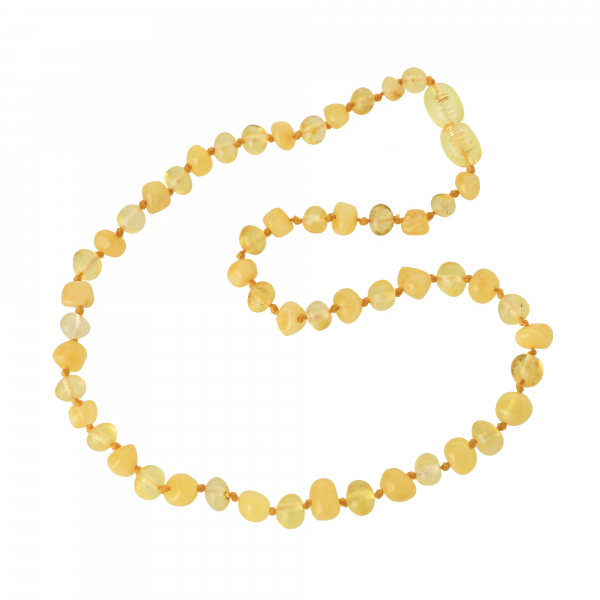Milky & Lemon Baroque Polished Baltic Amber Teething Necklace