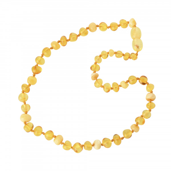 Milky & 3 Champagne Baroque Polished Baltic Amber Teething Necklace