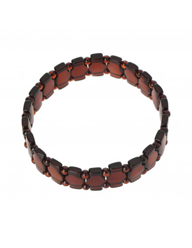 Exclusive Cherry color Baltic Amber Bracelet on Elastic Band