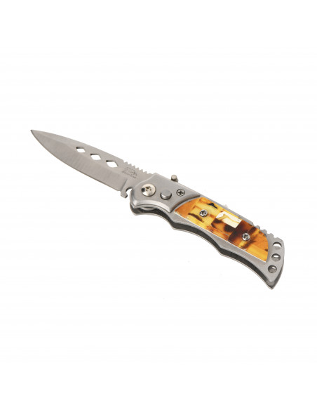 Mosaic Decorated Amber Pocket Knife Souvenir