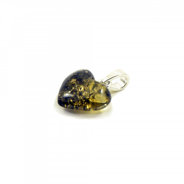Green Amber Heart Amber Pendant