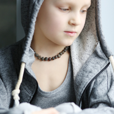 Green Baroque Raw Baltic Amber Teething Necklace