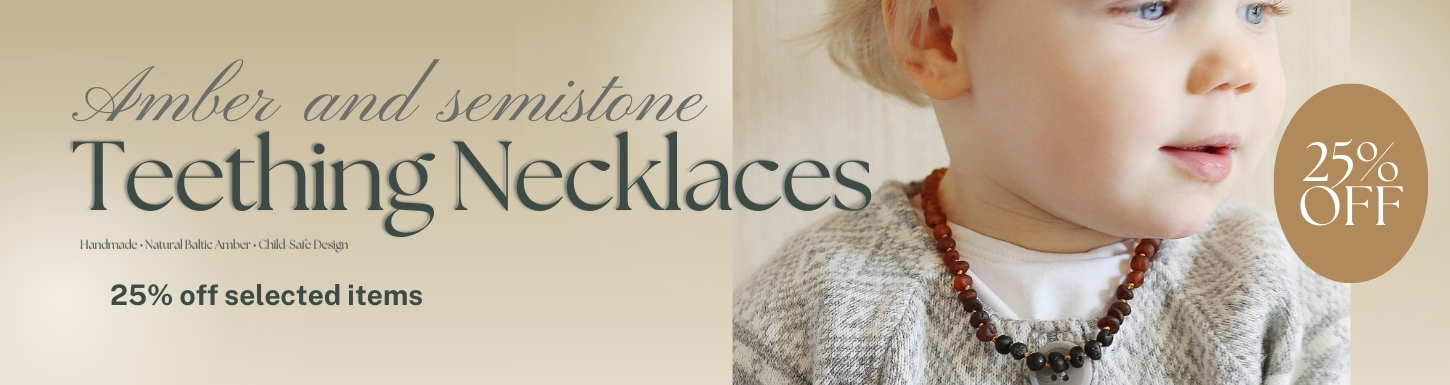 Amber and Semistone Teething Necklaces